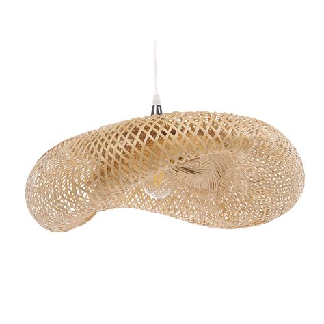 Lampa wisząca bambusowa jasne drewno BOYNE duża B230293 SuperWnetrze pl