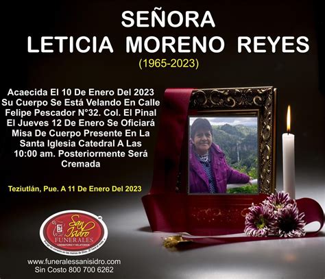 D E P Se Ora Leticia Moreno Reyes El Hombre No Tiene Descanso Hasta