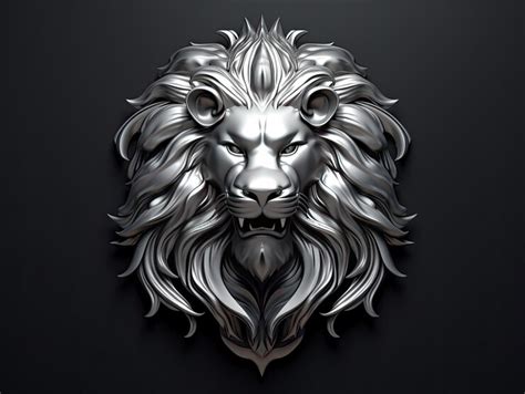 Premium Photo | King leon logo badge design 3d metallic style generative ai