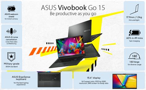 Asus Vivobook Go 15 Laptop 156” Fhd Display Amd Athlon™ Gold 7220u Processor 4gb