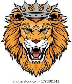 Lion Head Crown Vector Design Stock Vector (Royalty Free) 1793881612 ...