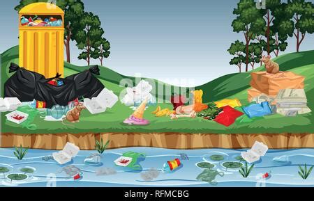 Throwing Garbage In The River Clipart