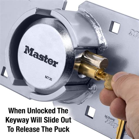 Snapklik.com : Chrome Puck Lock, Heavy Duty Hidden Shackle Lock And