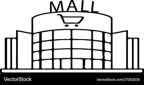 mall clipart black  white