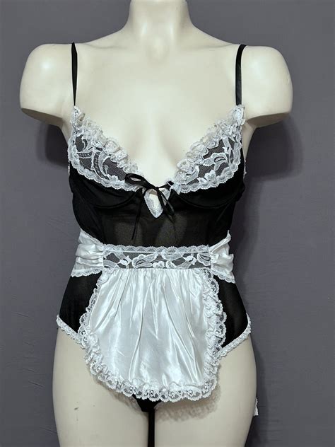Vintage Lingerie Teddy Bodysuit Womens Small Naughty Gem