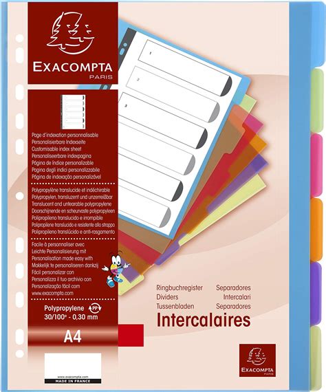 Viquel Lot De Intercalaires En Plastique Maxi Format X Cm