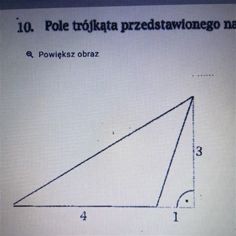 Pole Trójkąta Przedstawionego Na Rysunku Jest Równe