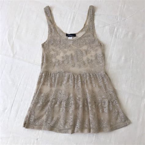 Nude Lace Floral Tank S Love Be Loved Depop