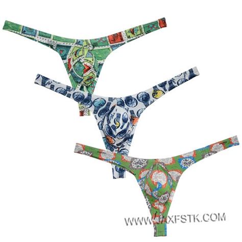 Men S Print Underwear Tangas Male Thong Underwear Bikini Bulge Pouch G String