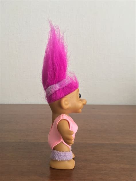 Vintage Russ Troll Doll Hot Pink Hair Gym Exercise Workout Troll Tall Etsy