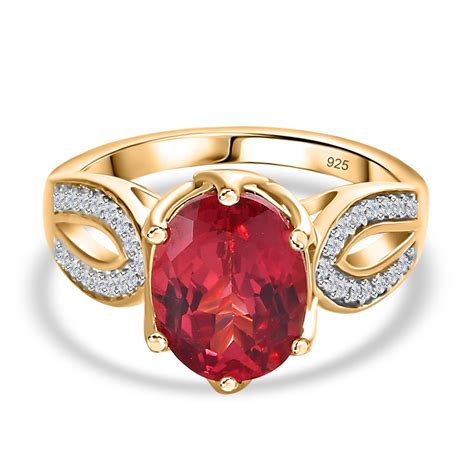 Lab Created Padparadscha Saphir B Wei Er Zirkon Ring Silber