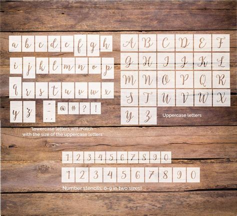 Alphabet letter stencils - Script style| WallCutz Crafts
