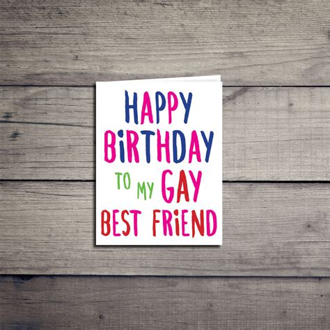 Happy Birthday Gay Best Friend Card LGBTQIA Queer Etsy