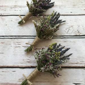 Beautiful Thistle Buttonholes Made From Dried Flowers And Grasses For