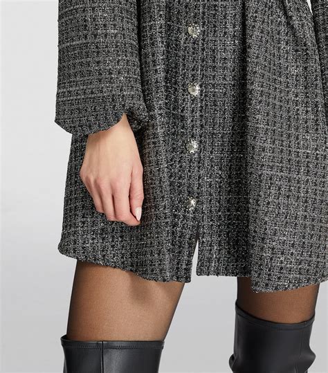 Womens Maje Black Tweed Gathered Mini Dress Harrods Uk