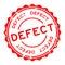 Grunge Red Defect Word Round Rubber Seal Stamp On White Background