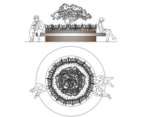 Garden Stone Bench Elevation Cad Block Details Dwg File Cadbull My