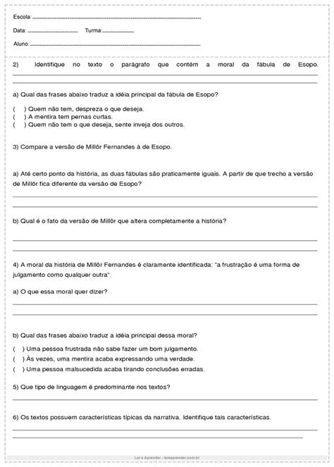 Leitura E Interpretação De Texto 7 Ano