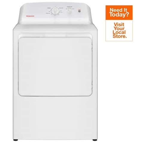 Hotpoint 6 2 Cu Ft Vented Electric Dryer In White With Auto Dry Htx26eas The Home Depot