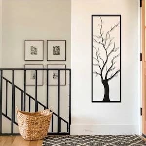 Vertical Tree Metal Wall Art Fire Place Vertical Metal Wall Art Rustic