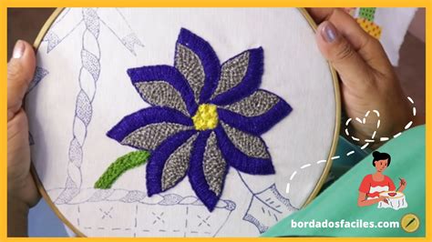 Bordado De Flor De Nochebuena Bordados F Ciles