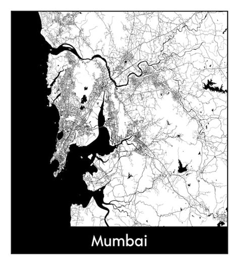 Premium Vector Minimal City Map Of Mumbai India Asia