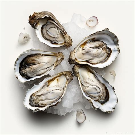 Premium AI Image Artfully Arranged Oyster Platter With Ice Cubes