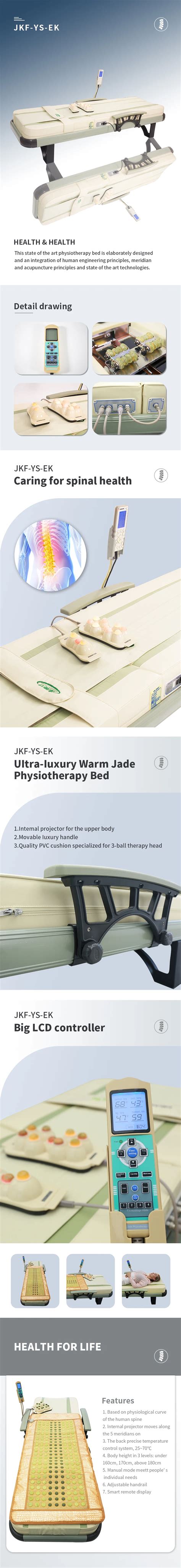 Japan Massage Bed Hot Massage 18 Spine Therapy Chiropractic Infrared 3d Thermal Jade Stone
