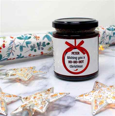 Ho Ho Hot Christmas Personalised Chilli Gift Set By The Chilli Jam Man