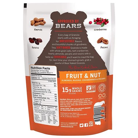 Bear Naked Granola Fruit And Nut 12oz Pack Of 3 Vegetarian Breakfast Cereal Whole Grain Snack