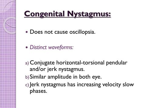 Ppt Clinical Correlate Examination Of Nystagmus Powerpoint