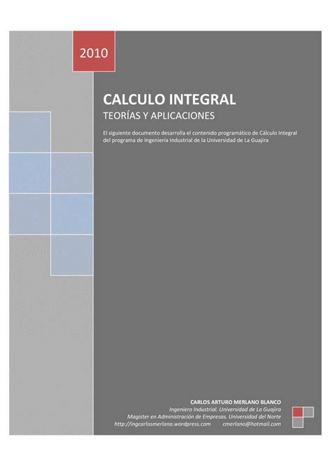 Pdf Calculo Integral Pdf Filecalculo Integral Teor As Y