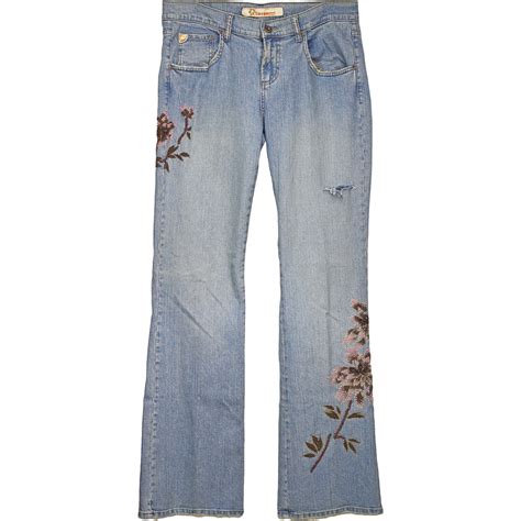 S Y K Vintage Z Cavaricci Flare Jeans Distressed P Gem