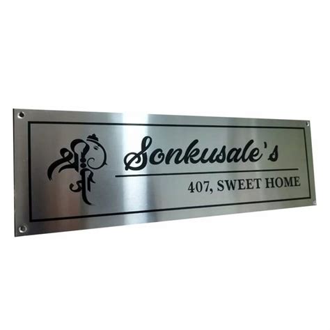 Silver Stainless Steel Name Plate 1 2mm Grade SS304 At Rs 12 5