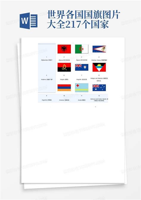 世界各国国旗图片大全217个国家word模板下载编号qnwzaapv熊猫办公