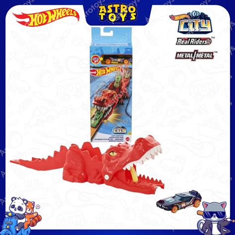 Jual Track Hot Wheels City Nemesis Dino Launcher Original GVF41 Lintasan Jalanan Mobil