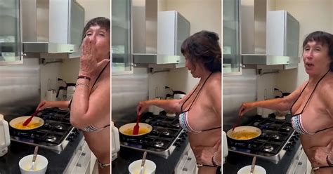 Moria Casán se mostró cocinando un huevo revuelto en bikini y se volvió viral No puedo creer