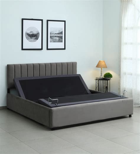 Buy Elev8 Queen Size Smart Bed In Italia Grey Colour With Remote At 40