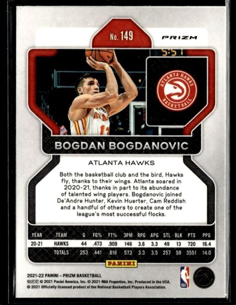 2021 22 PANINI PRIZM RED WHITE BLUE PRIZM BOGDAN BOGDANOVIC ATLANTA