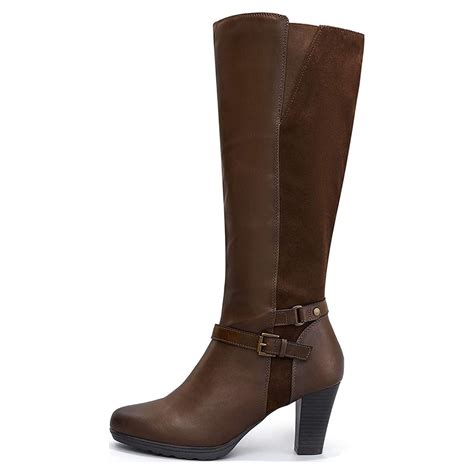 brown wide calf boots for women 10