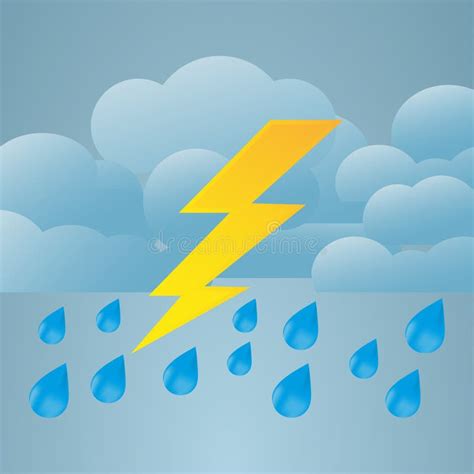 Onweersbuien Met Regen Vector Beste Vlak Pictogram Vector Illustratie