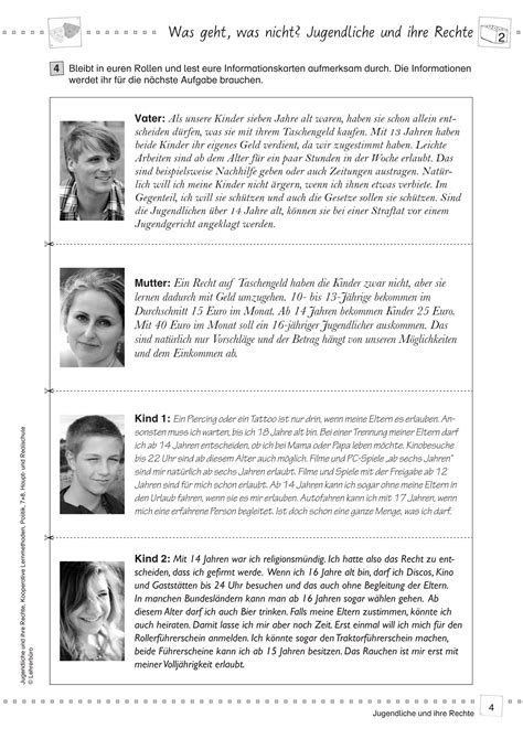 Sekundarstufe Unterrichtsmaterial Politik Jugendliche und ihre Rechte