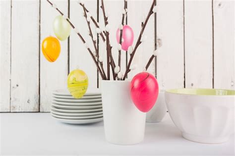 Free Photo Easter Eggs On Pussy Willow