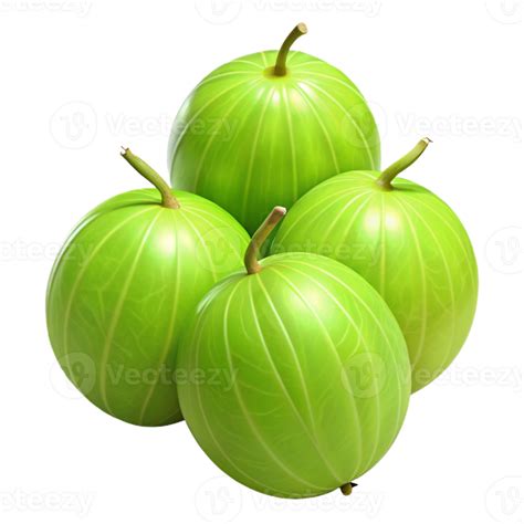Green Gooseberries 3D Illustration 53811533 PNG