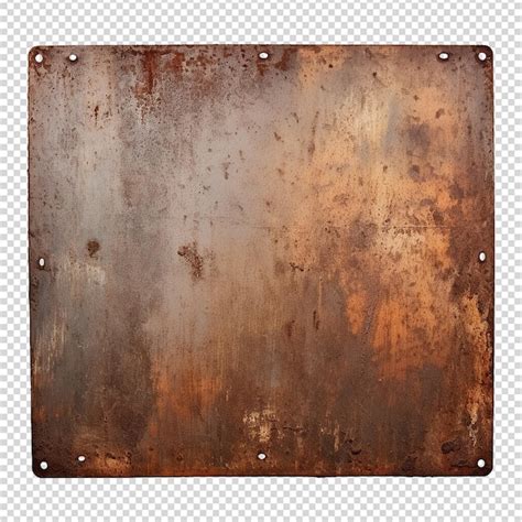 Premium Psd Rusty Metal Plate Isolated On Transparent Background