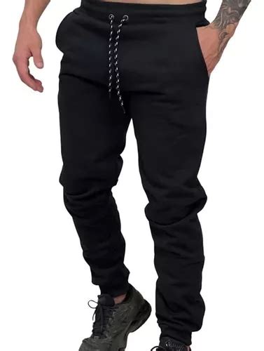 Cal A Moletom Masculina Academia Corrida Inverno Slim Preta Mercadolivre