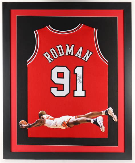 Dennis Rodman Signed X Custom Framed Jersey Display Jsa