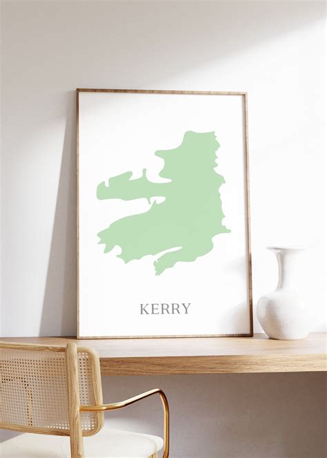 County Kerry Map, Kerry Art Print, Map of Kerry Poster, Irish Wall Art ...