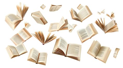 open book falling isolated  white background  book flying   air