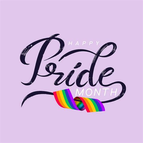 Lgbtq Pride Month Lettering Vector Flag And Symbols Transgender And Bisexual Flag For Gay Pride